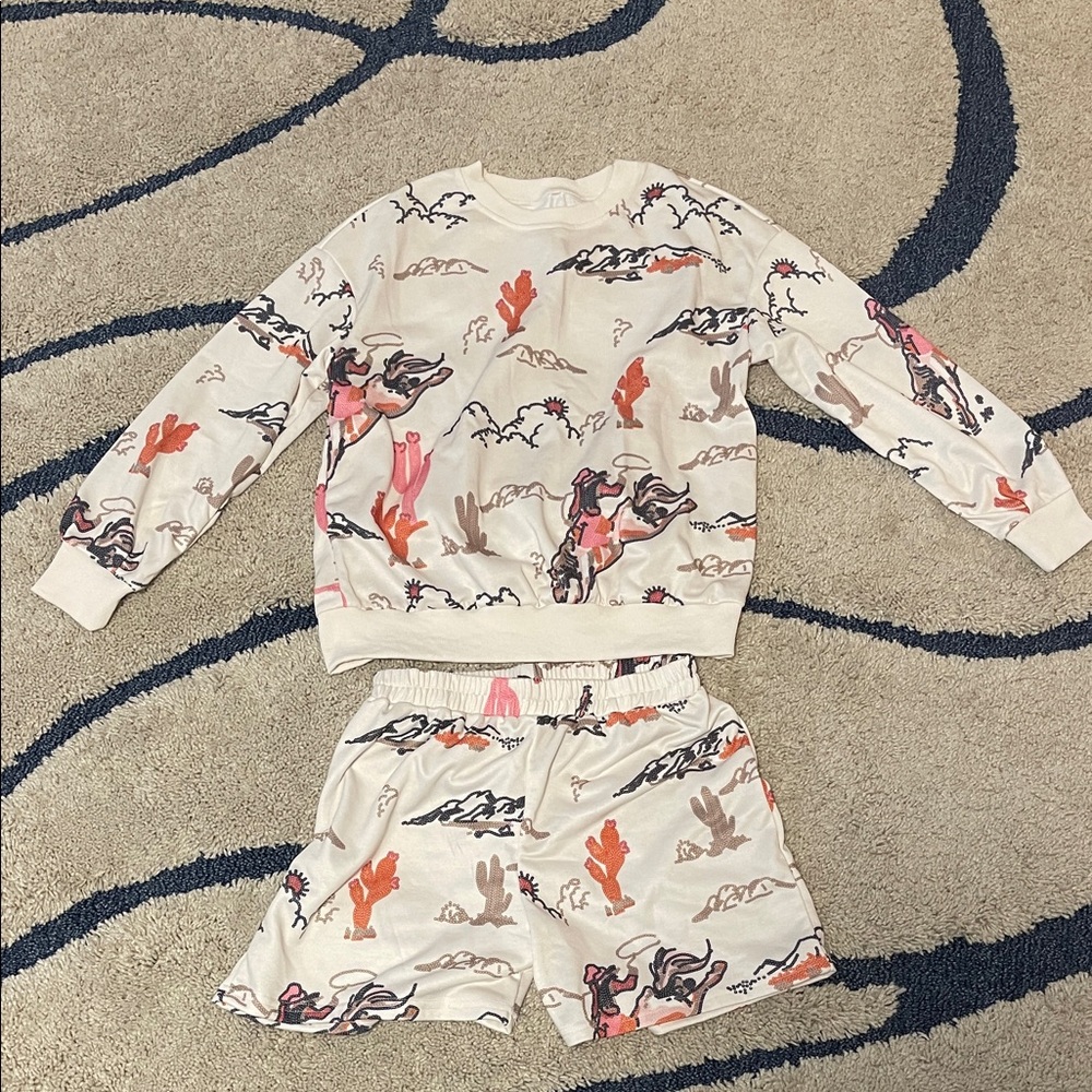New Desert Adventure Pajama Set - Cream and Orange